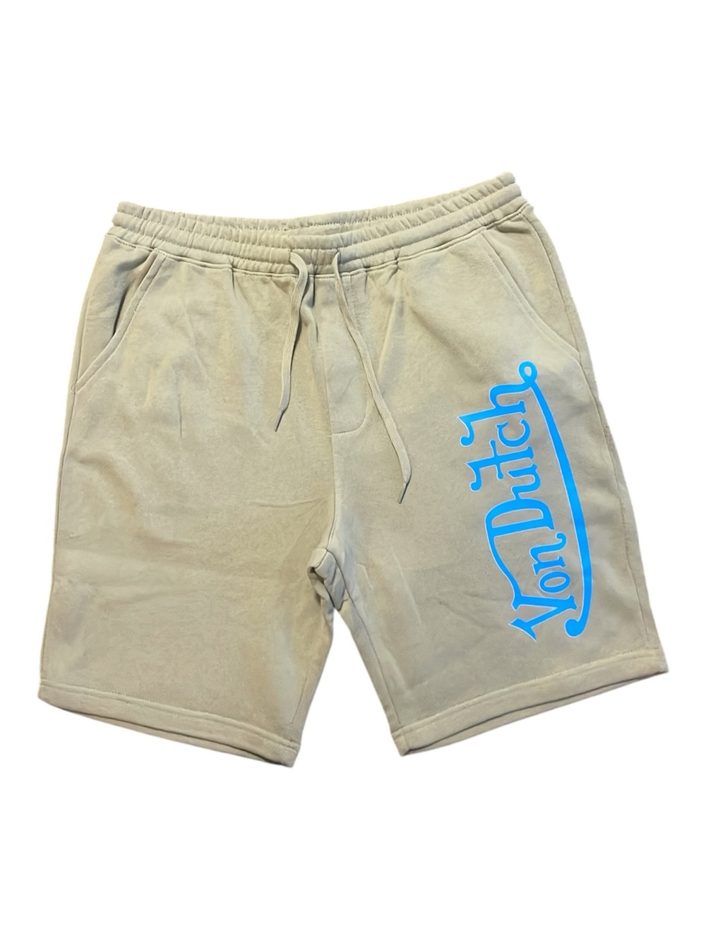 Von Dutch Men's Tan Blue Logo Sweat  Shorts